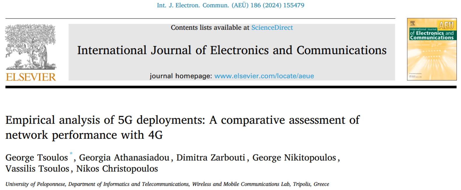 New publication: Empirical analysis of 5G deployments: A comparative assessment of network performance with 4G